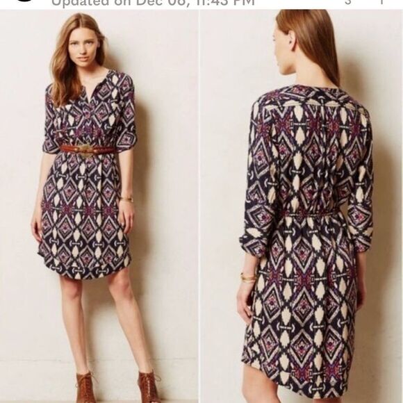 HOLDING HORSES Dresses & Skirts - (BOGO FREE) HOLDING HORSES ANTHROPOLOGIE Mira Button Down Shirt Dress size 00P